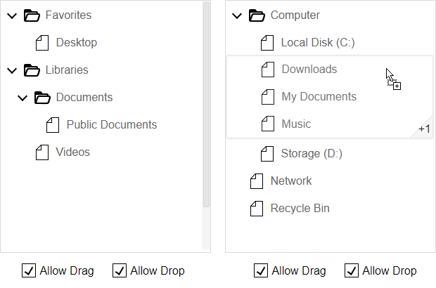 Drag Drop Multiple Items in Blazor TreeView