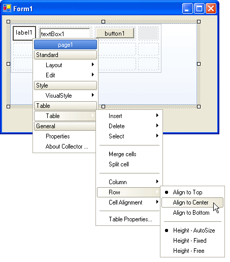 Table Layout Engine in Docking Windows, Tabbed documents and Table layout for WinForms